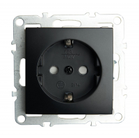 Розетка Stekker Эрна 1-местная с/з скрытой установки без рамки, черный (PST16-9010-03)