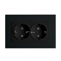 Розетка Stekker Эрна 2-местная с/з скрытой установки, черный (PST16-9014-0