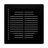 Решетка вентиляционная пластиковая 150х150 мм с сеткой, черная (1515Р black)