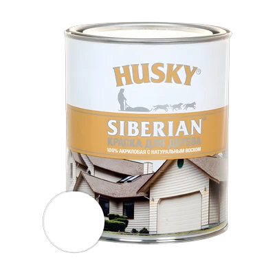 Краска акриловая Husky Siberian для дерева, белый база А 0,9 л