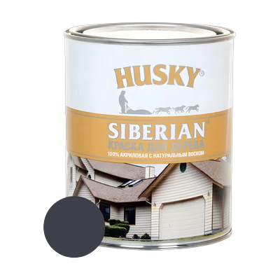 Краска акриловая для дерева HUSKY SIBERIAN RAL 7024, графитовый 0,9 л