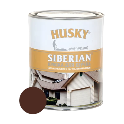 Краска акриловая для дерева HUSKY SIBERIAN RAL 8017, коричневый 0,9 л