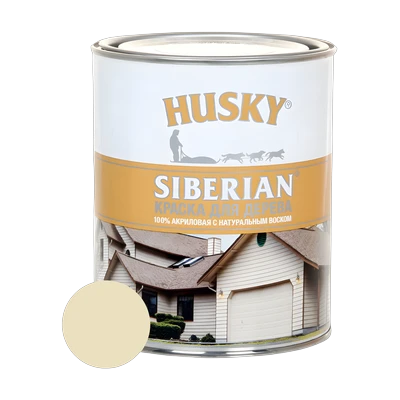 Краска акриловая Husky Siberian для дерева, слоновая кость RAL 1014 0,9 л