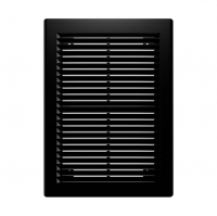 Решетка вентиляционная 180х250 мм с москитной сеткой, черная