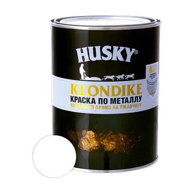 Краска по металлу Husky Klondike глянцевая RAL 9003, белая 0,9 л 
