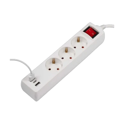 Удлинитель Фаzа 3 гнезда 1,5 м с заземлением FES-03-150 USB