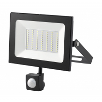 Прожектор светодиодный General GTAB 70Вт 6500К с датчиком, черный