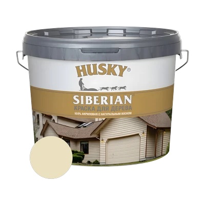 Краска акриловая Husky Siberian для дерева, слоновая кость RAL 1014 2,7 л