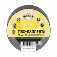 Изолента Aviora 15 мм х 20 м, черная (305-004)