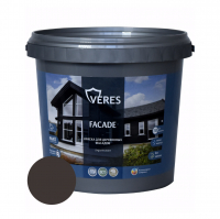 Краска Veres Facade для деревянных фасадов акриловая матовая, горький шоколад 0,9 л