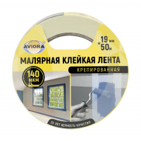 Лента малярная Aviora крепированная клейкая 19 мм х 50 м (304-006)