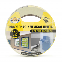 Лента малярная Aviora крепированная клейкая 25 мм х 50 м (304-007)
