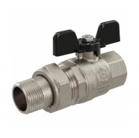 Кран шаровой Stout полнопроходной с американкой 3/4" г/ш, ручка бабочка