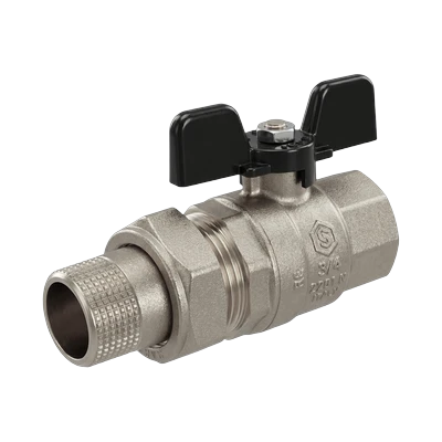 Кран шаровой Stout полнопроходной с американкой 3/4" г/ш, ручка бабочка