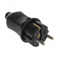 Вилка прямая каучуковая SmartBuy 16А 2Р+РЕ 230В IP44