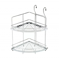 Полка для рейлинга угловая двойная 355х320х440 мм, хром