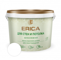 Краска Erica Для стен и потолка Белоснежная акриловая матовая, белая  1,4 кг