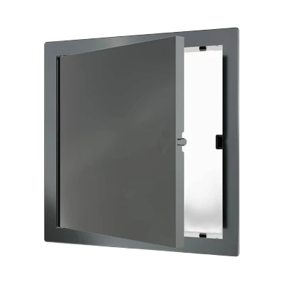 Лючок пластиковый 15х15 см нажимной, серый (L1515N Grey)