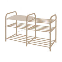 Банкетка для обуви ЭТЛ3-1 3-х ярусная, мягкое сиденье, бежевый металлик