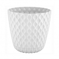 Горшок для цветов InGreen Wave 1,4 л с поддоном, белоснежный жасмин