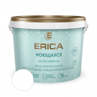 Краска Erica Моющаяся Белоснежная акриловая матовая, белая  1,4 кг