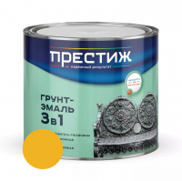 Грунт-эмаль по ржавчине Престиж 3 в 1, желтая 1,9 кг