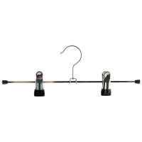 Вешалка-плечики металлическая для брюк и юбок 29см с клипсами