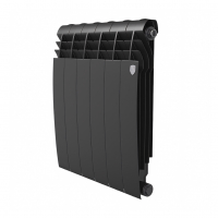 Радиатор биметалл Royal Thermo BiLiner 500 6 секций, черный/серебро