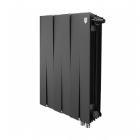 Радиатор биметалл Royal Thermo PianoForte 500 6 секций, черный/серебро