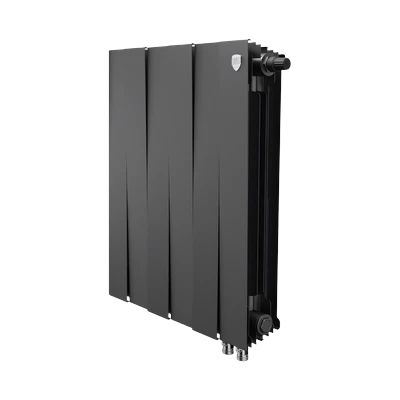 Радиатор биметалл Royal Thermo PianoForte 500 6 секций, черный/серебро