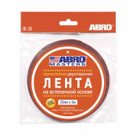 <b>Скотч</b> двусторонний ABRO 20 мм х 5 м сверхстойкий, белый (OE-20-RW)