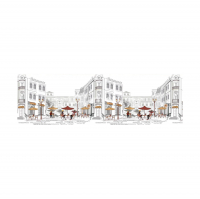 Кухонный фартук ПВХ Уличное кафе 0,6х3,0 м