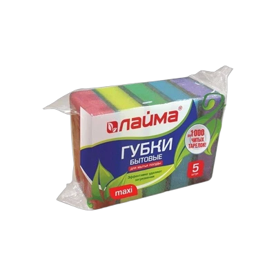 Губки для посуды  LAIMA Maxi 27х96х64мм 5 шт