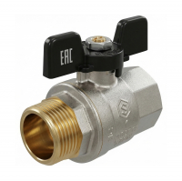 Кран шаровой Stout полнопроходной 1" г/ш, ручка бабочка