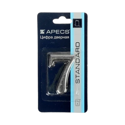 Цифра дверная Apecs CR №7 металлическая, хром