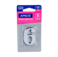 Цифра дверная Apecs CR №6 металлическая, хром