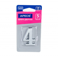 Цифра дверная Apecs CR №4 металлическая, хром