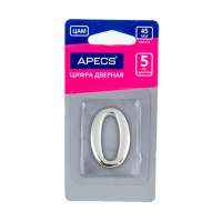 Цифра дверная Apecs CR №0 металлическая, хром