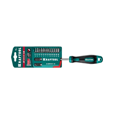 Отвертка-битодержатель Kraftool X-Drive 14 предметов (25814)