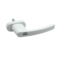 Ручка оконная алюминиевая, с замком,белая