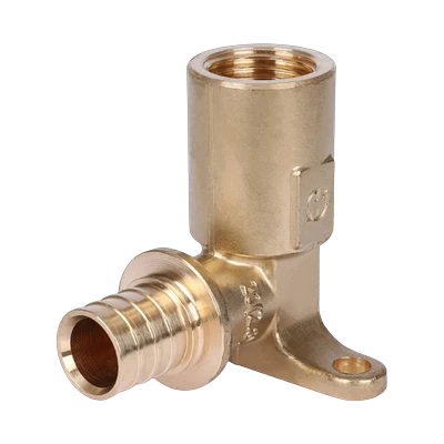 Угольник аксиальный Stout настенный 20x1/2" с креплением, длинный нарезной патрубок
