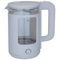 Чайник электрический Oasis K-17GPW 2,0 л,белый/стекло
