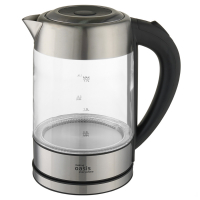 Чайник электрический Oasis K-7GS 1,7 л,металл/стекло