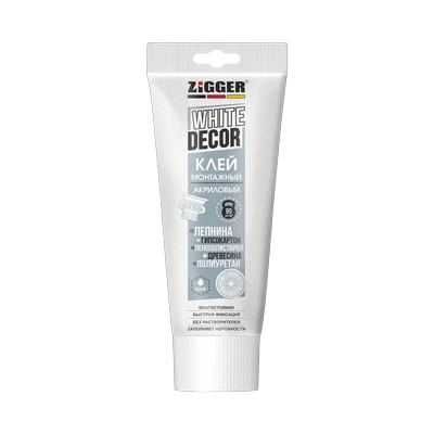 Клей монтажный Zigger White Decor акриловый для декора, белый 250 г