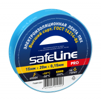Изолента Safeline 15 мм х 20 м, синяя