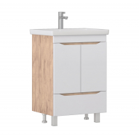 Тумба Vigo Grani 600-2-1 + умывальник Элина 60, дуб золотой