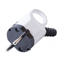 Вилка Stekker с ушком 16А 250В с/з пластиковая, белая (PPG16-40-202)