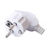 Вилка Stekker угловая 16А 250В с/з пластиковая, белая (PPG16-41-202)