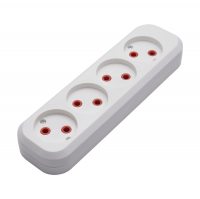 Розетка Stekker 4-местная б/з разборная переносная, белый (PST10-400-20)