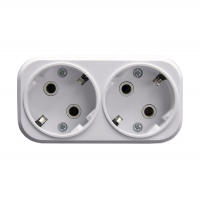 Разветвитель сетевой Stekker 2-местный с/з, белый (ADP16-22-20)